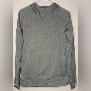 Athleta Mock Cowl Hoodie Gray Long Sleeves Size S